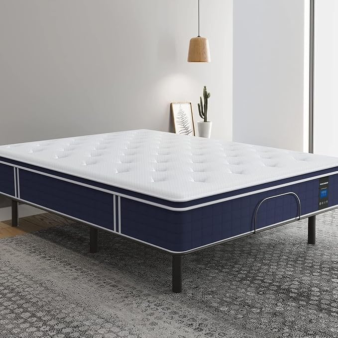 Coolvie California King Mattress in a box, Medium Firm 12 Inch Hybrid Cal King Mattress with Pocket Spring, Pressure Relief, Cooling, Personalized Support for Heavy People, CertiPUR-US® Certified Foam