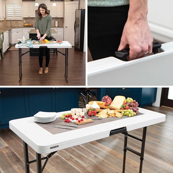 LIFETIME 80387 4-Foot Commercial Adjustable Folding Table, Almond - Image 8