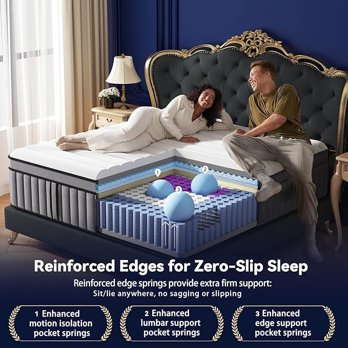 DIFAME King Mattress, (2026 Upgraded) Hotel-Level Luxury Medium Firm 12 Inch King Hybrid Mattress in A Box, with Cool Gel Memory Foam & Pocket Springs, Extra Edge Support, 365-Night Trial