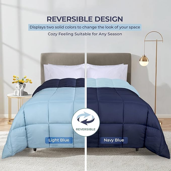 Superior Reversible Down Alternative Comforter, Medium Weight Bedding for All Season Use, Fluffy, Warm, Delicate and Soft Quilt, Bedding Duvet Inserts & Bed Sets, Twin/Twin XL Size, Taupe Chocolate