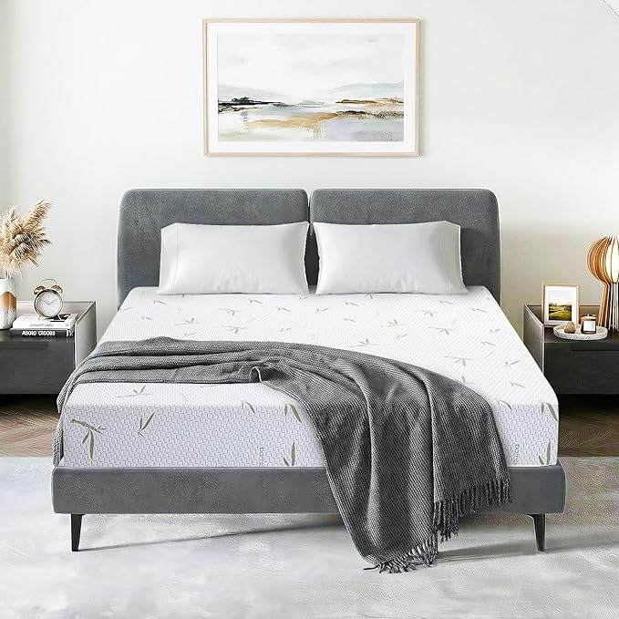 IULULU 6 Inch King Mattress, Gel Infused Memory Foam Mattress - Medium Firm, Pressure Relief, CertiPUR-US Certified Mattress in Box