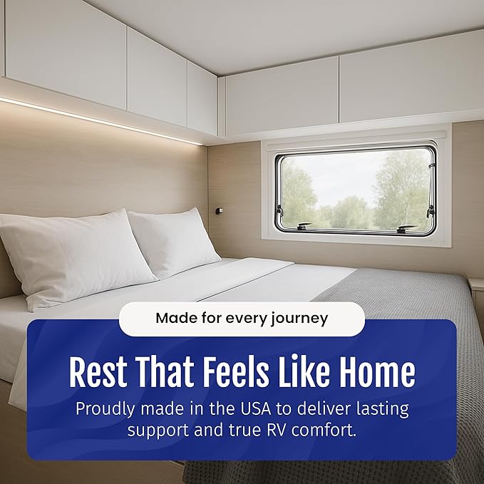 WanderRest Cool Hybrid 10” RV Mattress, RV King 72x80, Medium, Cooling Gel Memory Foam & Pocketed Coil Mattress for RV, Camper, or Travel Trailer, Made in USA