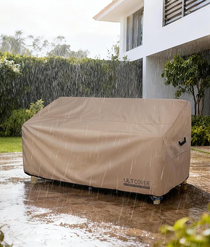 ULTCOVER Waterproof Outdoor Sofa Cover - Heavy Duty Patio Bench Covers 58W x 28D x 35H inch - Image 6