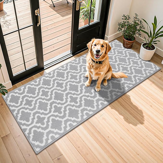 HEBE Washable Runner Rug 20"x59" Indoor Door Mat Runners,Non Slip Dirt Trapping Rug Runner Floor Mats Carpet Runners for Entryway Hallway Kitchen Garage Laundry Room by HEBE