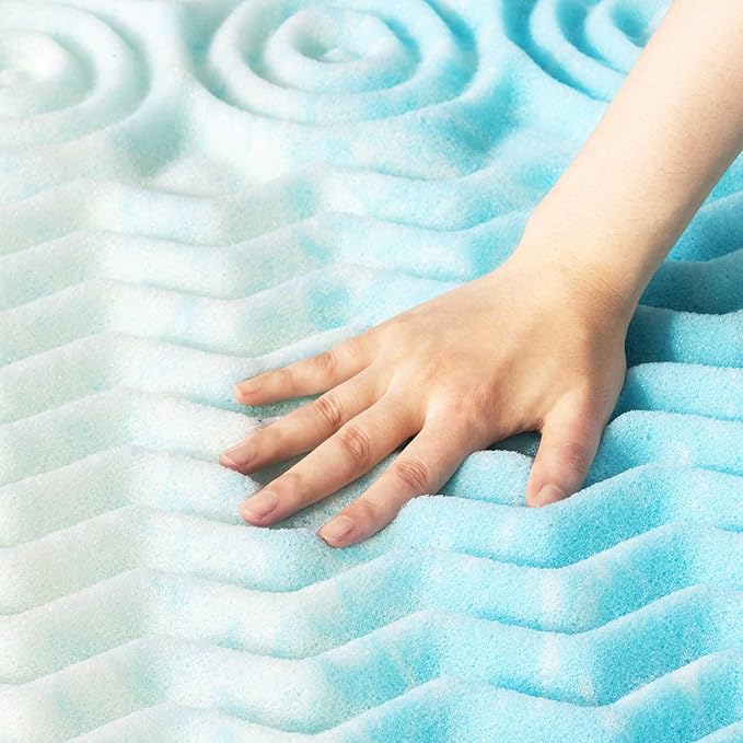 Best Price Mattress 2 Inch 5-Zone Swirl Gel Aerobreeze Foam Mattress Topper, CertiPUR-US Certified, Dorm Essentials, Twin XL