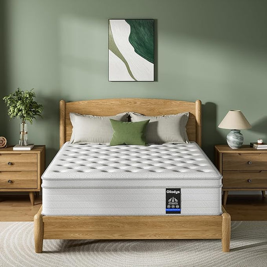 Queen Mattress, 12 Inch Hybrid Matress with Memory Foam & Individual Pocket Springs,Fiberglass Free, Soft and Breathable, Medium Feel