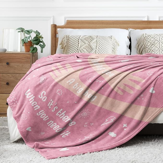 Afterprints Get Well Gifts for Women, Hug/Healing Blanket, Thinking of You/Breast Cancer/Sympathy/After Surgery Gifts for Friends, Sister, Coworkers, Soft Throw Blankets 60'' x 80''
