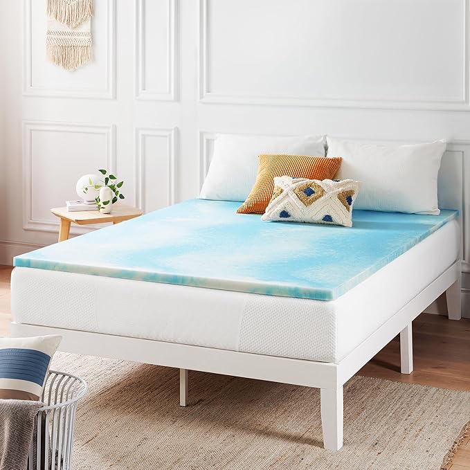 Best Price Mattress 1.5 Inch Swirl Gel AeroBreeze Cooling Air Flow Memory Foam Mattress Topper, Dorm Essentials, Twin