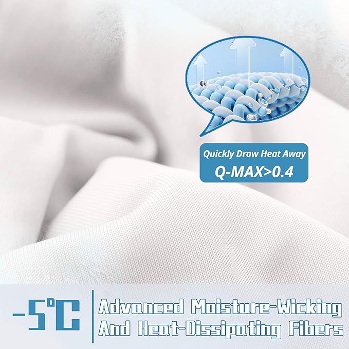 DOWNCOOL Cooling Comforter, Cream White Cooling Blanket King Size, Cooling Duvet for Hot Sleeper, Breathable Summer Quilt, Lightweight Soft Q-Max>0.4 Arc-Chill Cool Comforter,106"X90"