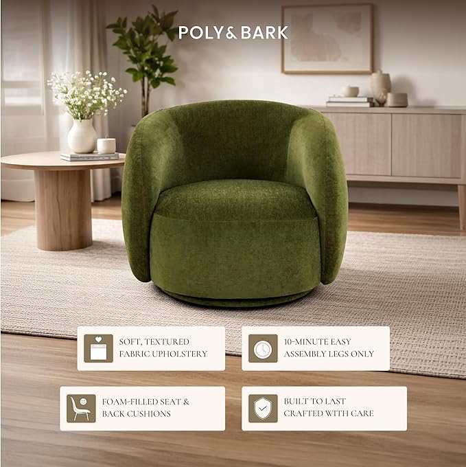Poly & BARK Geneva 99" Sofa with Relaxed Deep Seating, Soft Upholstered Finish, and Balanced Contemporary Design for Comfortable Living Spaces
