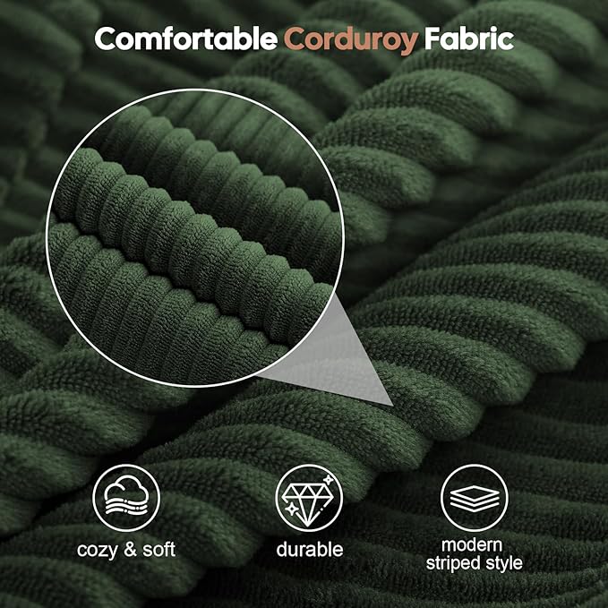 COMAX Folding Sofa Bed, Foldable Couch for Bedroom, Convertible Floor Sleeper Futon Chair Foam, Corduroy 3 in 1 Fold Out Chair Portable Comfy Lounge Couch Sofa Bed for Small Space, Full, Green