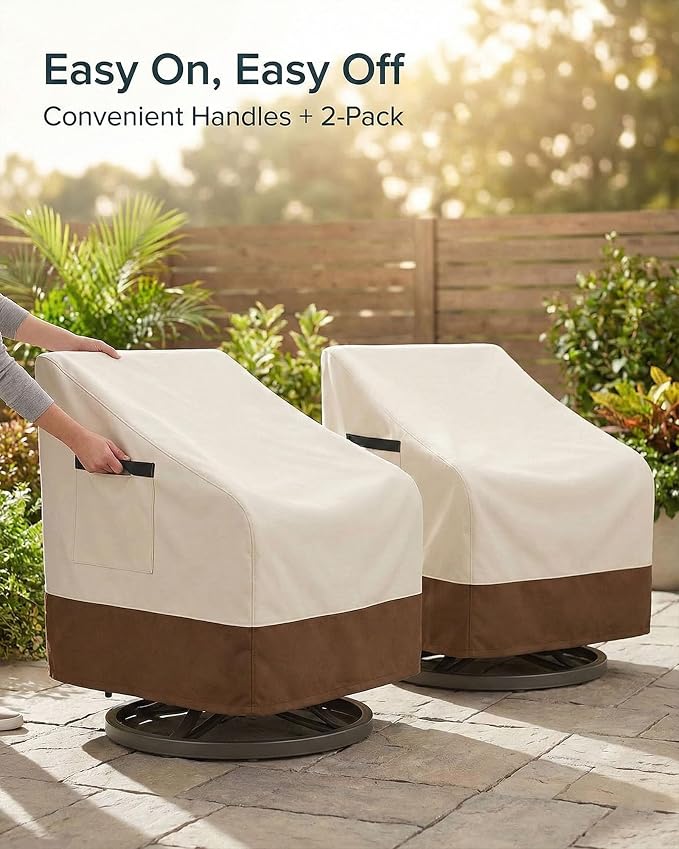 Outdoor Chair Covers Waterproof, 600D Oxford Heavy Duty Patio Furniture Covers for Swivel Lounge, Rocking & Adirondack Chairs, All-Season Weather Protection UV Fade Resistant,30W x 34D x 36H in,2-Pack - Image 4