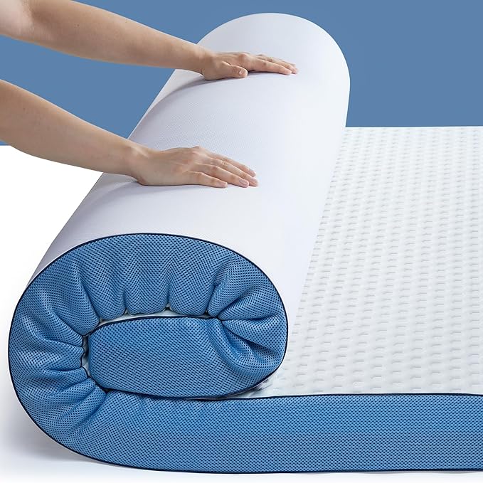 PERLECARE 3 Inch Firm Mattress Topper Twin XL, Cooling Gel-Infused & Bamboo Charcoal Memory Foam Bed Topper for Pressure Relief, High-Density Mattress Pad with Removable Cover