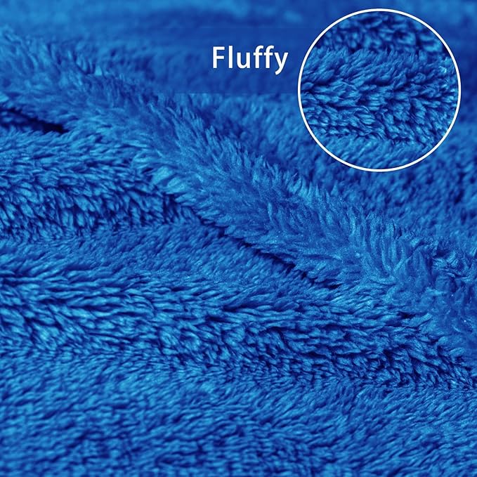 Exclusivo Mezcla Soft Fleece Throw Blanket for Couch, Super Soft Velvet Plush Fleece Blankets, Fuzzy Cozy and Warm for Winter, 50x60 Inches, Cobalt Blue