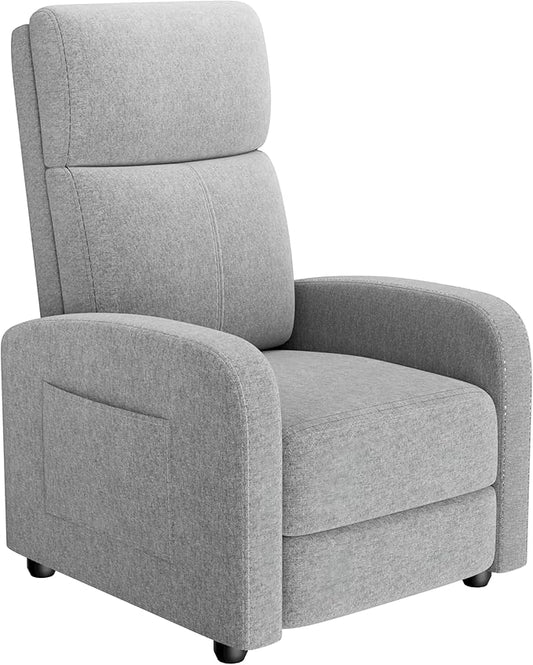 Garvee Recliner Chair for Adults Set of 2 PU Leather Lazy Recliner Ergonomic Adjustable Single Sofa Enhanced with Side Pocket, Tall Back, Wide Arms & Padded Seat, Home Theater Seating for Living Room