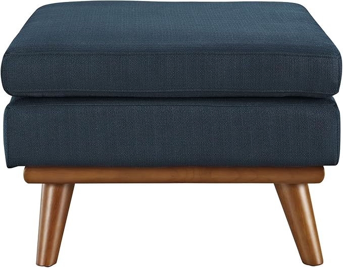 Modway Engage Mid-Century Modern Upholstered Fabric Ottoman in Azure