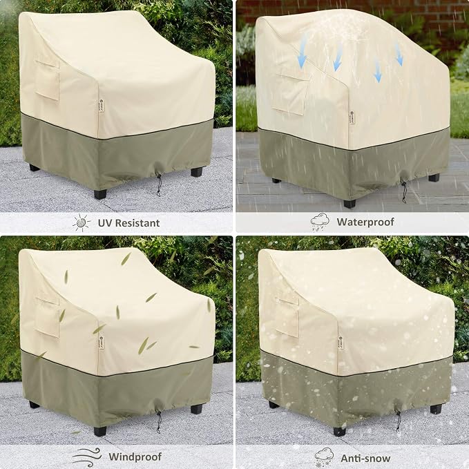 COSFLY Patio Furniture Covers Waterproof, Outdoor Chair Covers 1 Pack Heavy Duty - Fits up to 29W x 30D x36H Inches (1 Pack) - Image 7