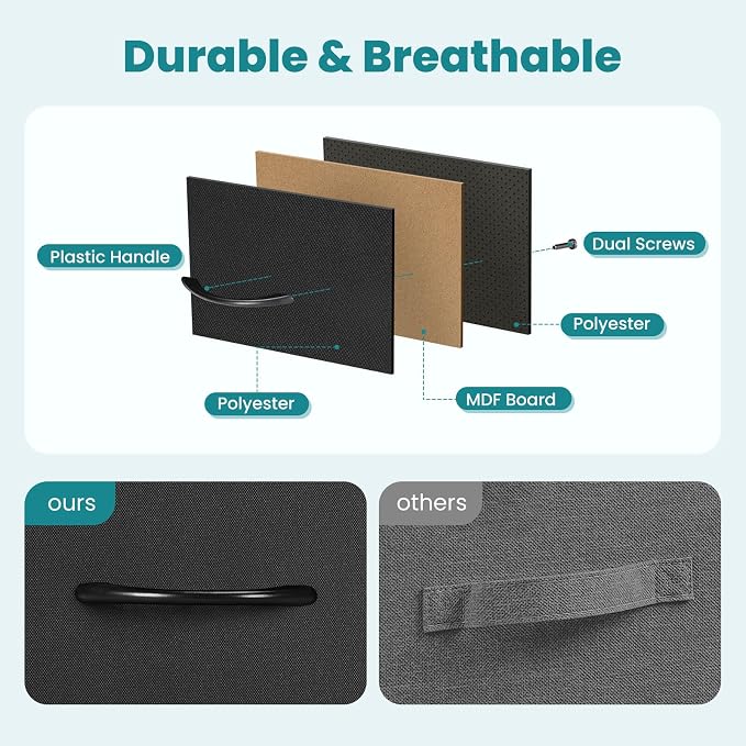 DUMOS 8 Drawer Dresser for Bedroom, Fabric Storage Organizer with Sturdy Metal Frame, Wooden Top Chest of Drawers for Closet Entryway Guest Room,Matte Black - Image 5
