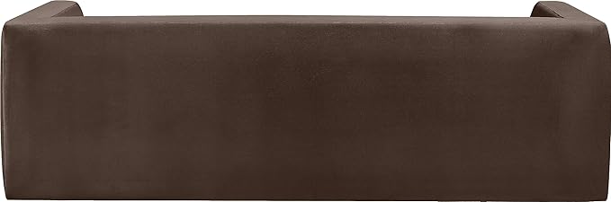 Meridian Furniture 665Brown-S Henson Collection Modern | Contemporary Velvet Upholstered Sofa with Rich Brown Velvet, Solid Wood Frame, 89.5" W x 34.5" D x 28" H, Brown
