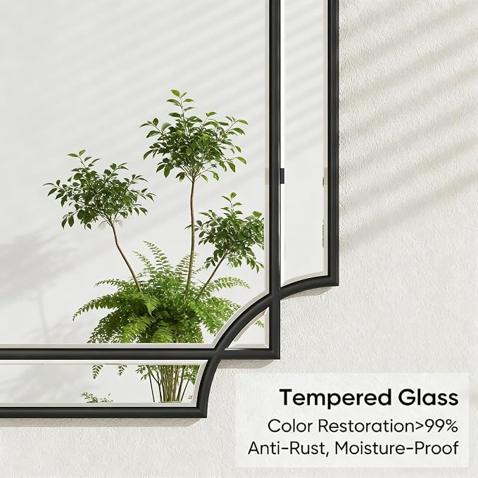 Bathroom Mirrors for Over Sink, 20x28 Inch Framed Mirrors for Wall, Black Bathroom Vanity Mirror, Rectangle Farmhouse Mirror Decorative, Entryway, Living Room Decor - Image 5