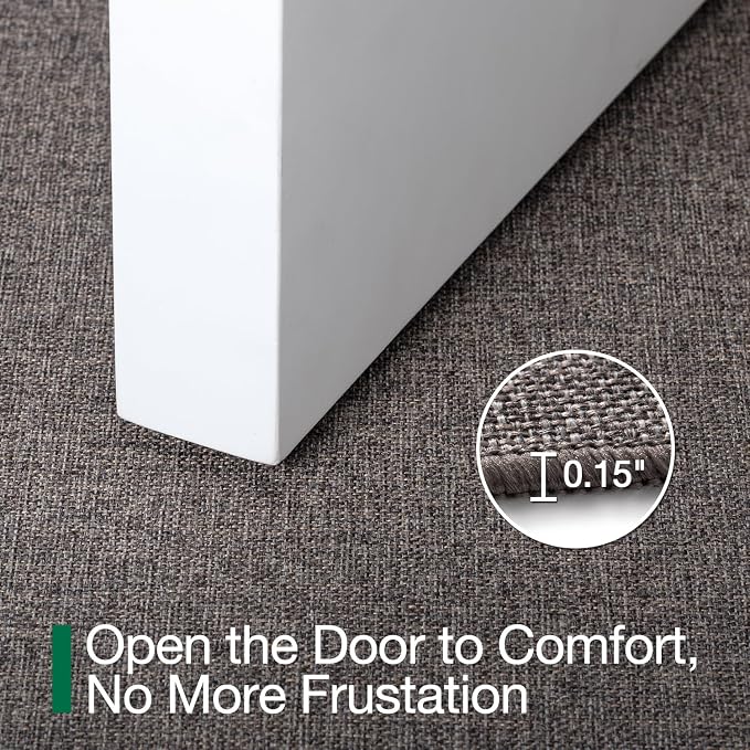 LUMI Ultra Thin Door Mat for Entryway, 48"x72" Low Profile Non Slip Rubber Backing Indoor Doormat, Easy Clean Welcome Entrance Mat for Inside House, Patio, Brown - Image 4