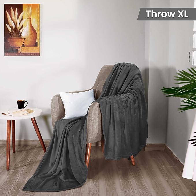 Utopia Bedding Fleece Blanket Throw XL Size Grey (50x70 Inches) Ultra Soft Warm Lightweight Anti-Static Cozy Blanket for Bed, Couch, Sofa and Chair, All-Season Home Decor Gift for Men & Women