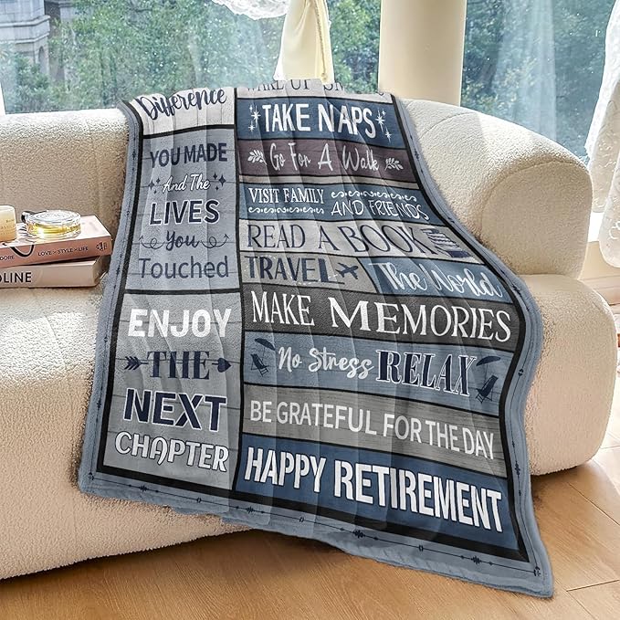 Retirement Gifts for Men/Women 2026, Funny Retirement Gifts for Men, Mens Retired Gifts Blanket, Leaving Farewell Going Away Gift for Coworker Teacher Dad Throws Blankets 60"x50"