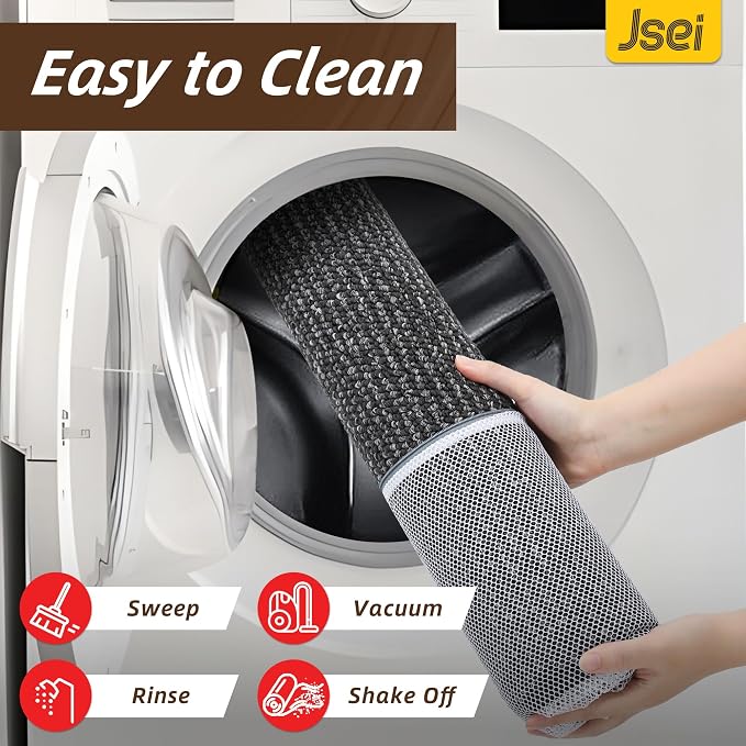 JSEI Dirt Trapper Door Mat 36"x60" Non-Slip Washable Entrance Mat, Dog Doormats, Absorbent & Fade-Resistant Floor Mats, Low Profile Welcome Mats for Entryway, Front Door, and Inside Entrance, Charcoal - Image 6