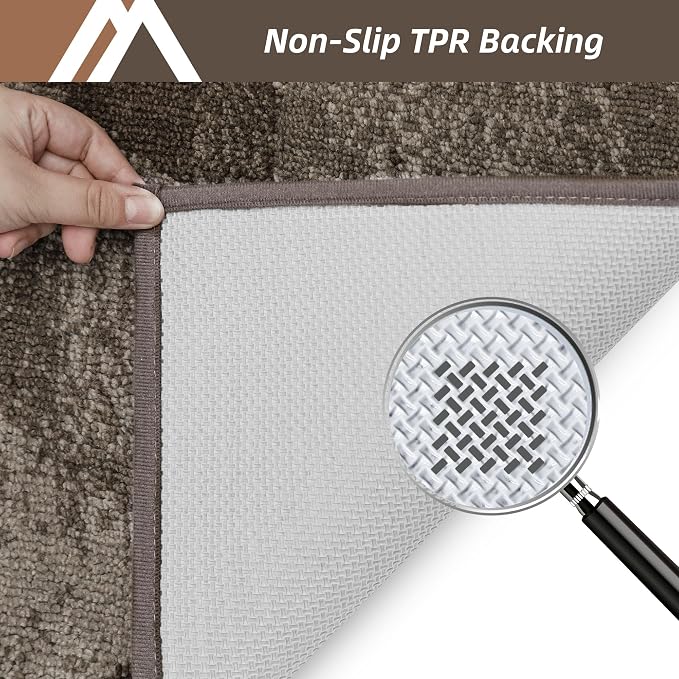 COSY HOMEER Entryway Rugs Doormat 20"x32", Non-Slip Absorbent Polyester, Washable Rugs for Front Door, Dirty Paws & High Traffic Areas, Brown - Image 4
