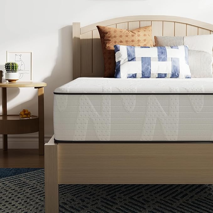 Novilla 6 Inch Twin Mattress in a Box, Hypoallergenic & Back Pain Relief, Hybrid Twin Mattresses with Smarts Coils, Fiberglass Free CertiPUR-US Certified Colchones No Box Spring Needed