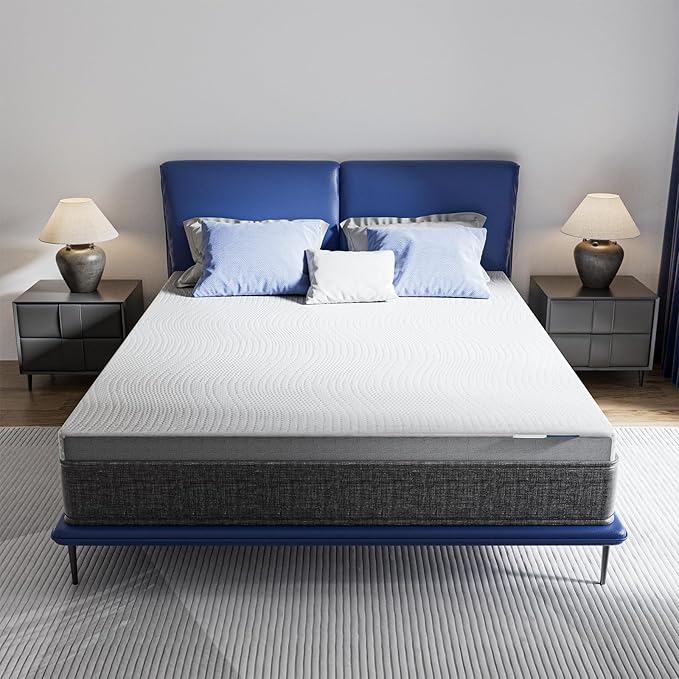 HOMRELEXA Cooling Mattress Topper Full Size 2 Inch, Cooling Gel & Bamboo Charcoal Memory Foam Mattress Topper for Back Pain Relief, Firm Dual-Layer Foam Bed Pad with Removable Cover