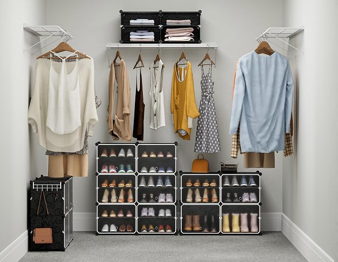HOMIDEC Shoe Rack Organizer, 6 Tier Storage Cabinet 24 Pair Plastic Shoe Shelves for Closet Hallway Bedroom Entryway - Image 6
