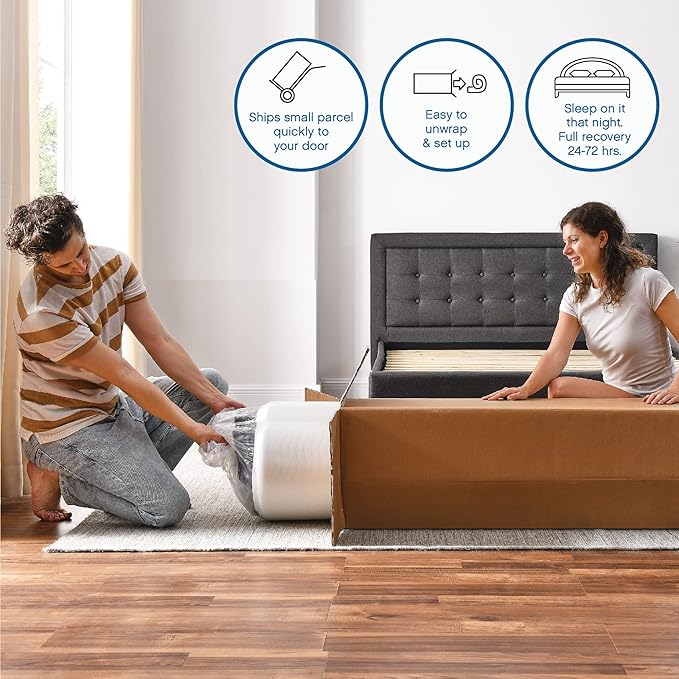 COOL GEL 10 Inch California King Memory Foam Mattress Medium Firm, King Size Memory Foam Mattress Cooling, Made in the USA, 10" Depth with Pressure Relief, CertiPUR-US Certified, CoolGel Bed