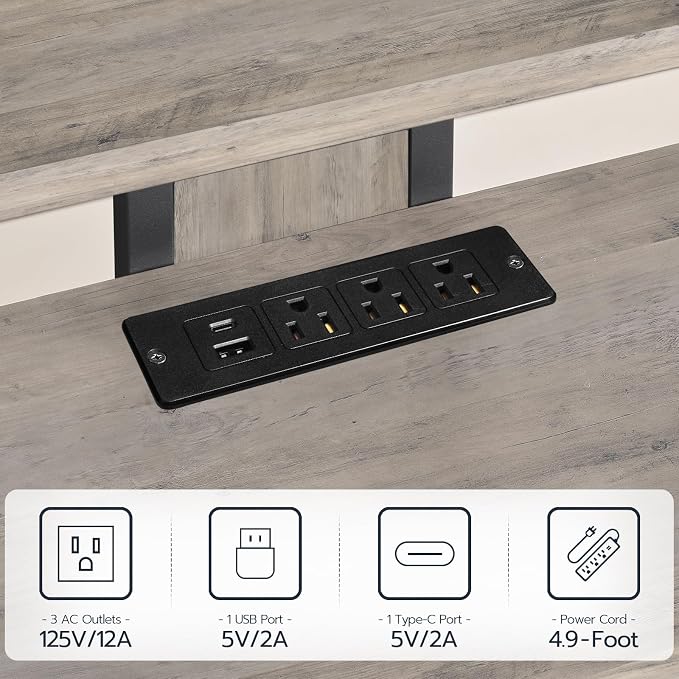 HOOBRO 4-Tier AV Media Stand, Media Console with Charging Station and LED Light, Wooden Stereo Cabinet, Corner TV Stand, Record Player, Entertainment Device Stand, BG38UDCJ01 - Image 8