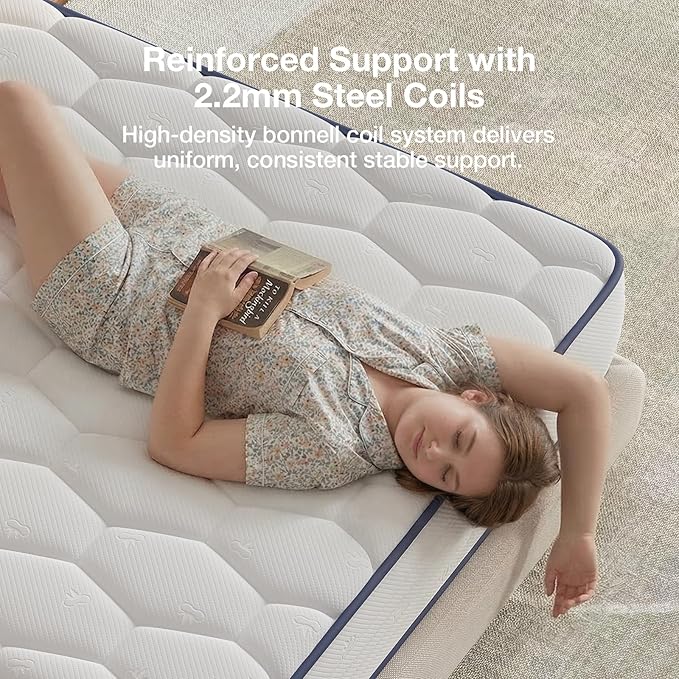Novilla Twin XL Mattress for Kids, 8 Inch Twin XL Hybrid Mattress, Foam and Springs for Comfortable Sleep, Steel Coils for Durable Support, CertiPUR-US Certified, Youth/Guest Rooms, Mattress in a Box