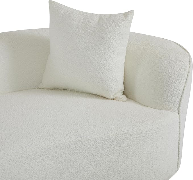 Christopher Knight Home Braebt 126" Modular Sofa with 4 Throw Pillows, Curved 5-Seater Large Sofa Couches, Comfy Upholstered Sectional Cloud Couch for Living Room, Study, No Assembly Required, Beige