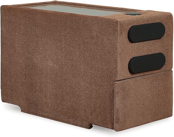 Signature Design by Ashley Modern Modmax Stain Resistant 5-Piece Sectional with Audio System and Reversible Cushion, Orange