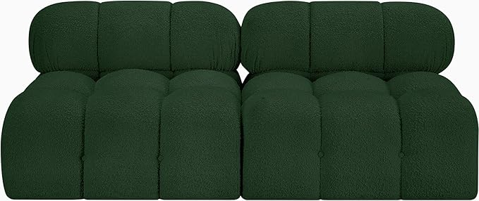 Meridian Furniture 611Green-S68B Ames Collection Modern | Contemporary Modular Sofa with Rich Green Boucle Fabric, Modular to Create Infinite Configurations, 68" W x 34" D x 28" H, Green