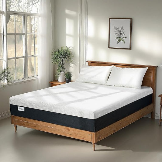 Queen Bed Mattress, 12 Inch Cooling Gel Memory Foam Mattress for Pressure Relief, Made in USA Queen Size Mattresses in a Box, Fiberglass Free, Medium Firm, CertiPUR-US Certified, Motion Isolation