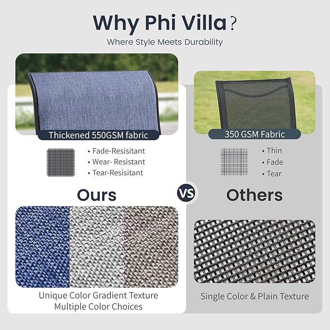 PHI VILLA 9 Piece Outdoor Patio Dining Set, Large Square Metal Dining Table and 8 Outdoor Swivel Dining Chairs, Patio Table and Blue Chair Furniture Dining Set for 8 Person - Image 4