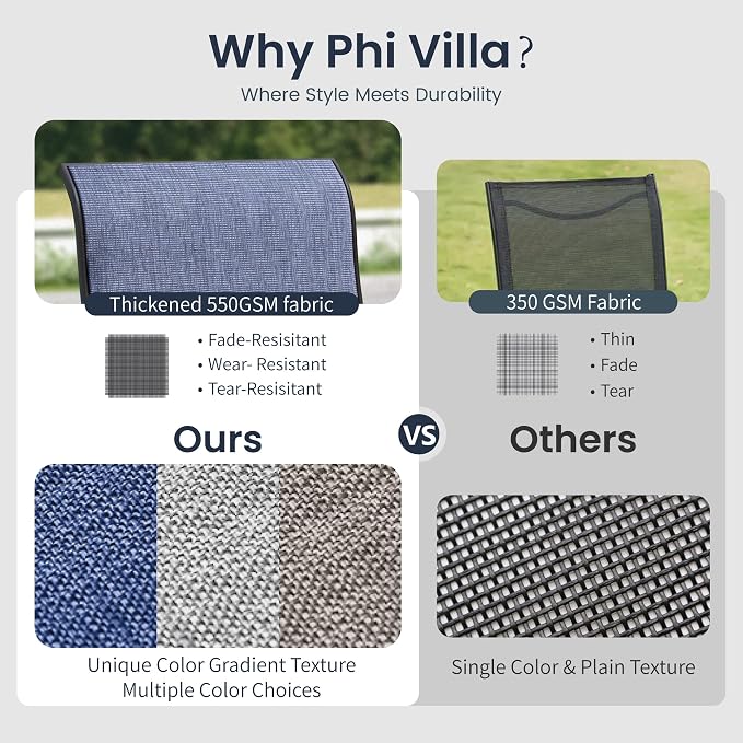 PHI VILLA Patio Swivel Dining Chairs Set of 6, All Weather Outdoor Chair with Textilene Mesh Fabric & Black Metal Frame for Outdoor Lawn Garden Poolside (Blue) - Image 5