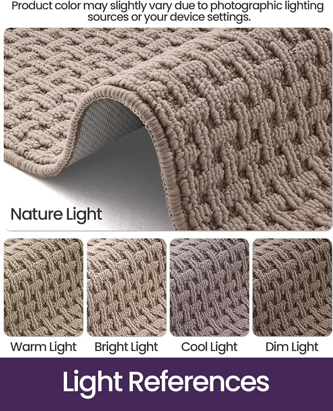 DEXI Front Entryway Door Mat Non Slip 24x36, Washable Entry Way Mats Inside Entrance Low Profile, Welcome Doormat Dirt Trapper for House Floor Home Porter Hall Backdoor Area, Light Taupe - Image 3