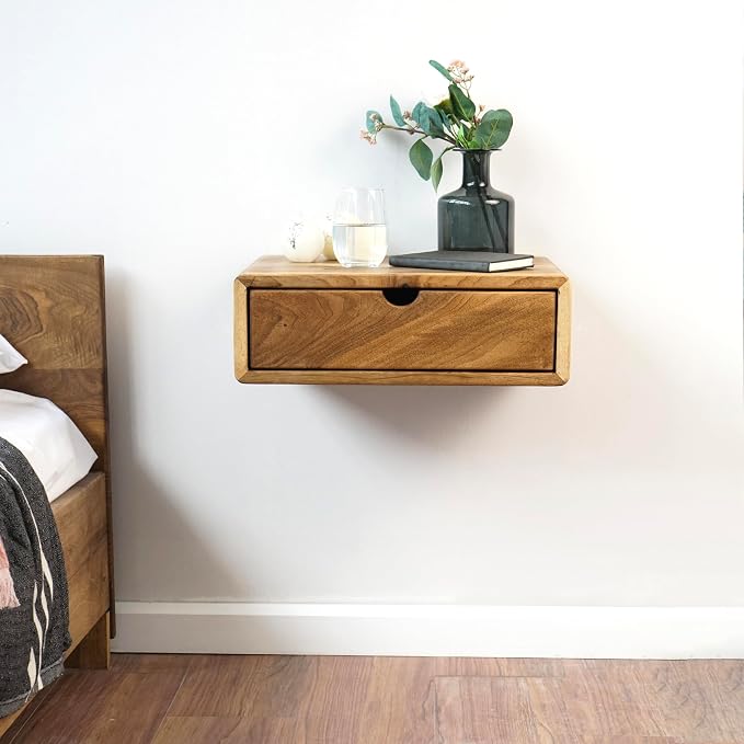 Ultimate Premium Products Walnut Nightstand: Warmth & Solidity | Matte Walnut Lacquer Finish | Spacious Storage Drawer | Ideal for Classic Decor Styles | Small - Image 6