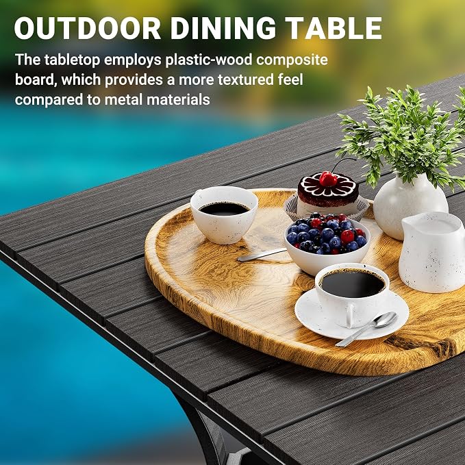 LEVELEVE 5 Piece Outdoor Patio Dining Set with 4 Swivel Dining Chairs & 1 Large Round Dining Table,Bistro Furniture Set for Lawn, Garden, Deck, Backyard and Porch - Image 6