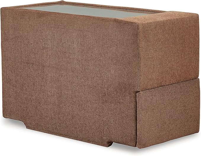 Signature Design by Ashley Modmax Contemporary Stain Resistant 5-Piece Sectional with Storage Consoles, Armrest, Throw Pillows and Reversible Cushions, Orange