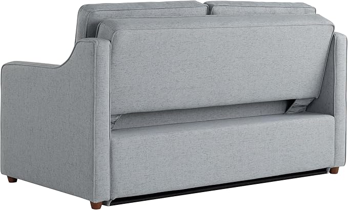 Serta® Corren 68.1" Queen Sized Convertible Sofa, Dream Coil® Comfort, Fingerguard® Pinch Point Protection, Sofa Chenille Fabric, Light Gray
