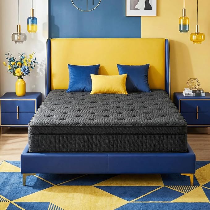 Queen Size Mattress - 12 Inch Queen Mattress- Hybrid Memory Foam Mattress,Pressure Relief, Cooling Breathable Cover, CertiPUR-US Certified, Bed-in-a-Box