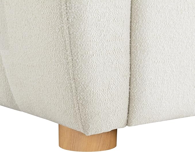 Serta Galway 66.5" Convertible Sleeper Loveseat, Full Size, Dreamcoil Comfort, FingerGuard Pinch Point Protection, Boucle Fabric, Ivory