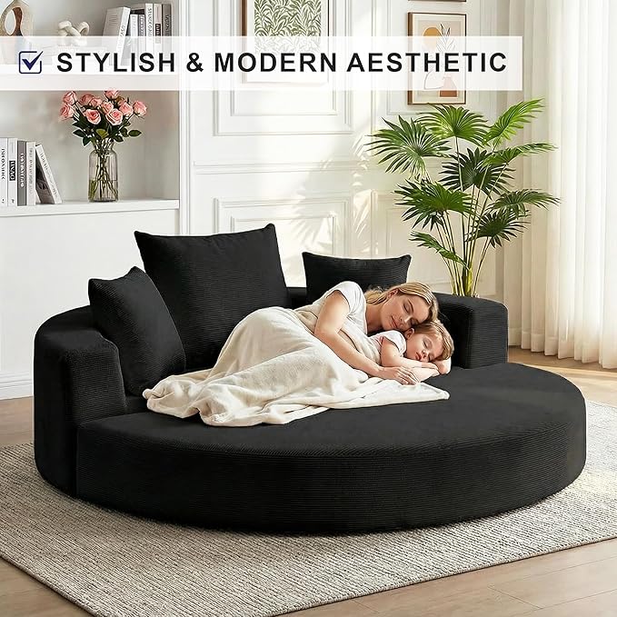 Casaphoria Modern Futon Sofa Bed,67 Inch Wide Folding Couch with Wide Armrests and Pillows,Convertible Lounger for Apartment,Guest Room,Daybed(Black)