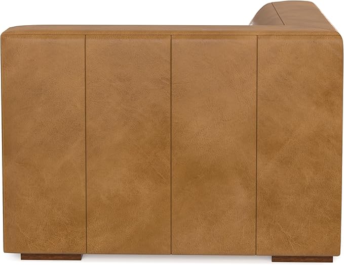 SIMPLIHOME Rex Corner Sofa Module in Full-Grain Genuine Leather, Sienna, 38-inches Wide, Handcrafted Modern-Style Corner Accent Chair for Living Room and Family Room